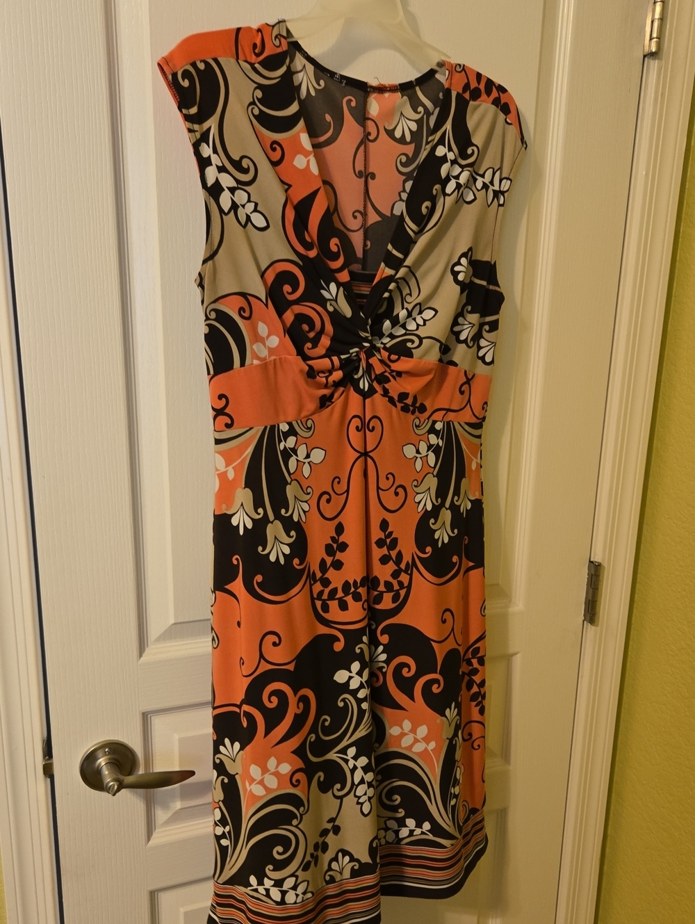 Sleeveless Pink, Tan, Brown & Cream Twist-Front Women's Dress